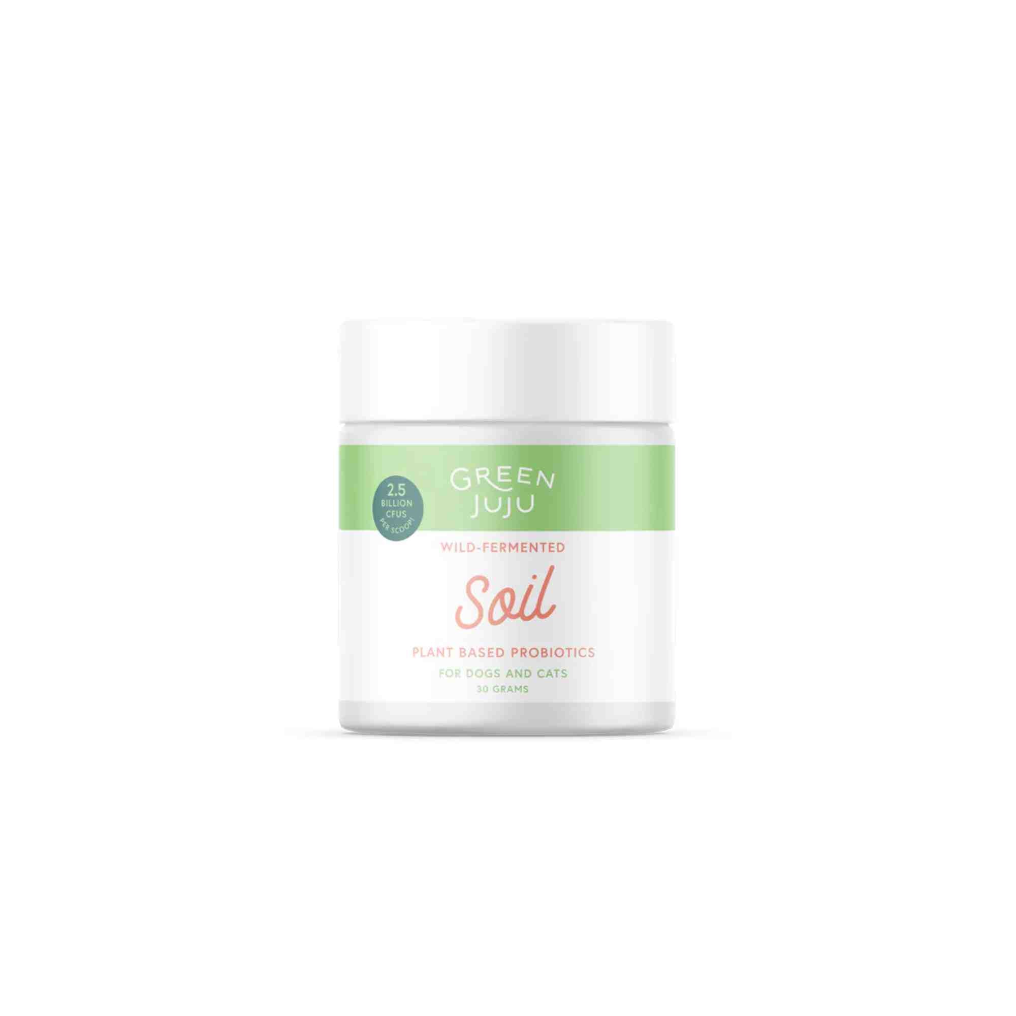 Soil - Plant Based Probiotics by Green Juju for Dogs and cats in a 30g jar