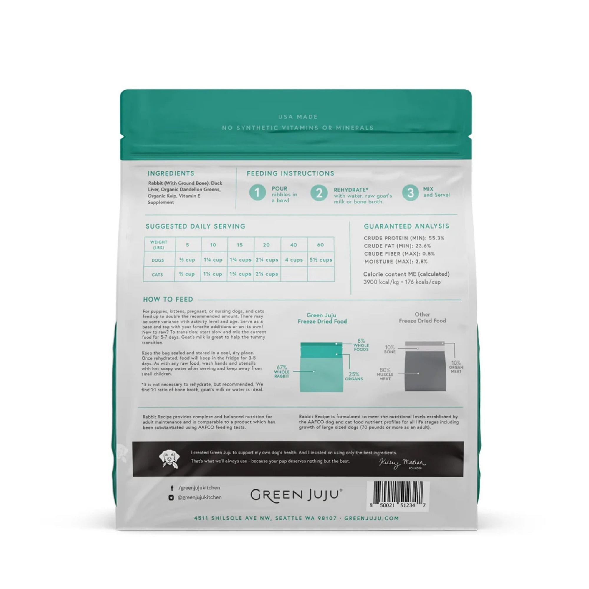 Rabbit Recipe with Duck Liver - Freeze-Dried Raw