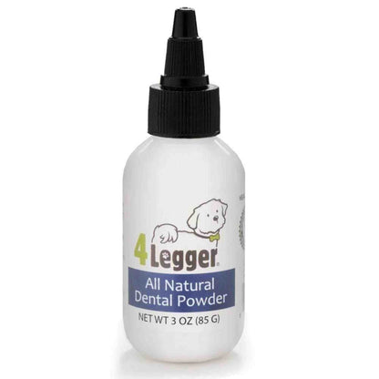 4 legger dental care mint fresh all natural dental powder safe non-toxic vegan toothpaste alternative front of bottle