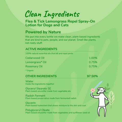 Flea+Tick Lemongrass Repel Spray (Dog & Cat)
