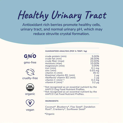 Healthy immunity antioixidant supplement for dogs and cats with blueberries and cranberries usda organic guaranteed analysis