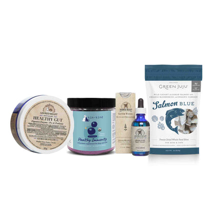 Kibble Boost Bundle Healthy Gut Pre&amp;Probiotic Healthy Immunity Live Tonic and Salmon Blue