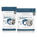 Salmon Blue Freeze Dried Whole Food bites for dogs and cats front of bag green juju