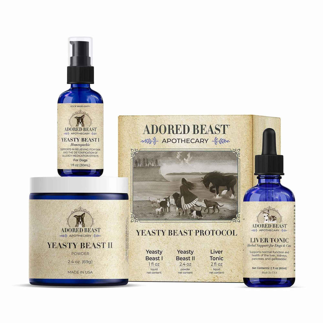 Yeasty Beast Protocol 3 product kit for Dogs Adored Beast