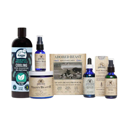 Yeasty Dog Support Bundle, Yeasty Beast Protocol, Yeasty Beast 3, Cooling peppermint shampoo