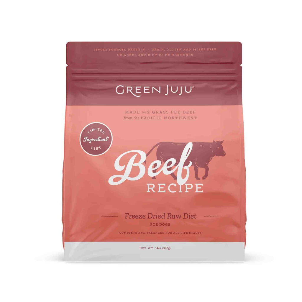 Beef Recipe Front Freeze Dried Raw for Dogs Green Juju