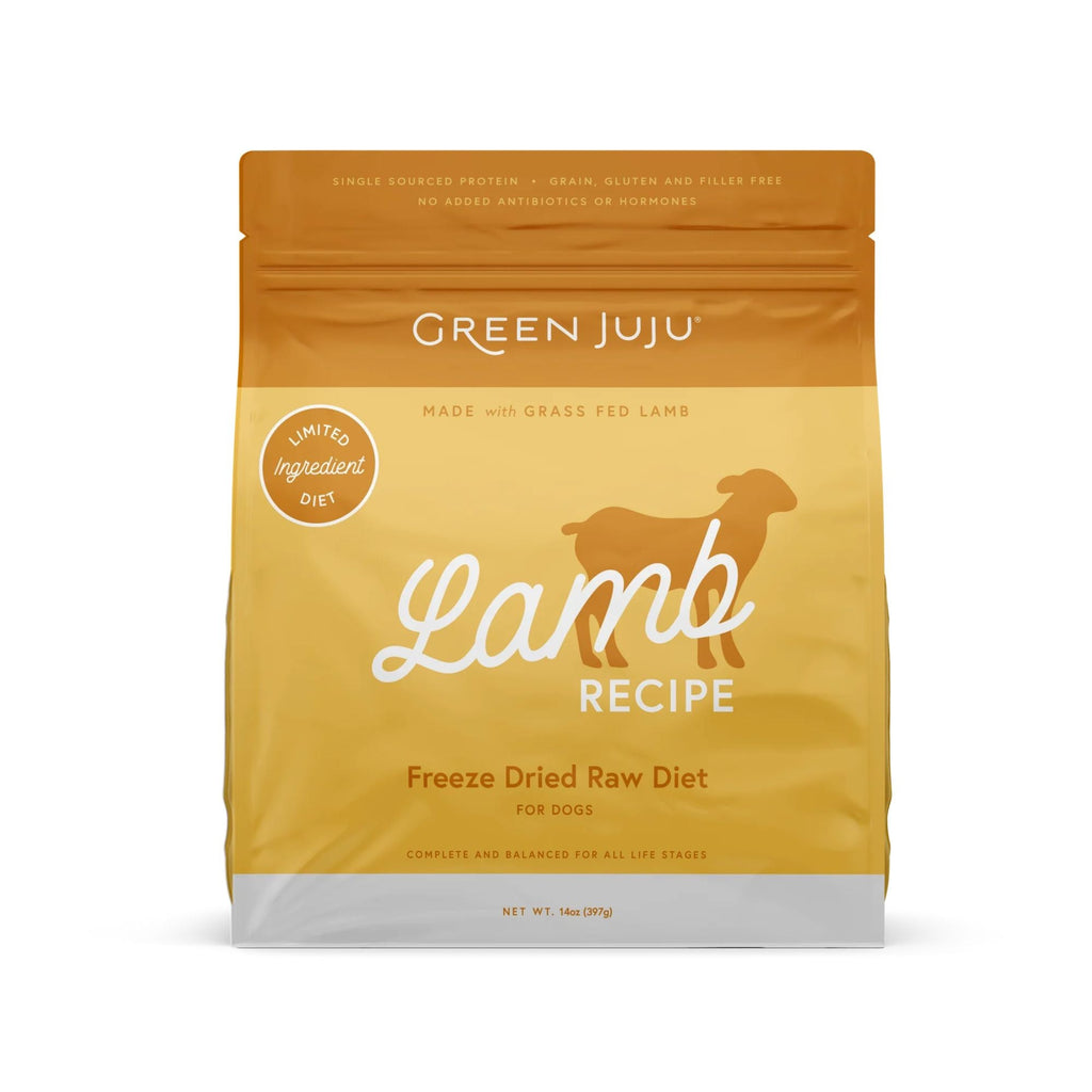 Lamb Recipe Front Freeze Dried Raw for Dogs Green Juju